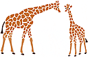 Tiere zeichnen Schablonen - Zwei Giraffen