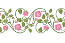 Schablonen für Rosen zeichnen - Hundsrosenbordüre