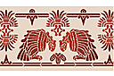 Schablonen für die Wandkanten  in ethnischen Stil - Aztekische Adler