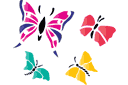 Schablonen mit Insekten Motive - Vier Schmetterlinge