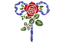 Schablonen für Rosen zeichnen - Rosenmotiv mit Band