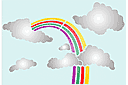 Schablonen für die Raumdekor des Kindes - Kindliche Ornamente - Wolken und Regenbogen