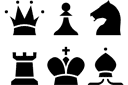 Schablonen von verschiedenen Objekten - Schachfiguren