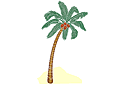 Schablonen für Bäume zeichnen - Palme am Ufer