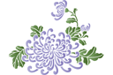 Schablonen mit östlich Motiven - Motiv aus Chrysanthemen im Orientalstil