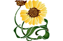 Schablonen für Gartenpflanzen zeichnen - Kleine Sonnenblume