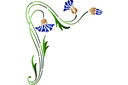 Schablonen für Blumen zeichnen - Ecke aus Kornblumen 72