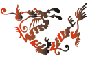 Schablonen mit östlich Motiven - Orientalischer Drachen