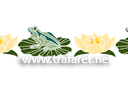 Schablonen für Blumen zeichnen - Bordürenmotiv mit Frösche und Seerosen
