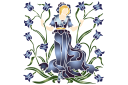 Schablonen mit fabelhaften Abbildungen - Gefolge von Flora - Glockenblume