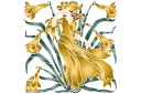 Schablonen mit fabelhaften Abbildungen - Gefolge von Flora - Narzisse