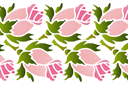 Schablonen für Rosen zeichnen - Doppelter Bordürenmotiv mit Rosenknospen