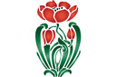 Schablonen für Blumen zeichnen - Rote Tulpe