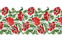 Schablonen für Blumen zeichnen - Bordürenmotiv mit Mohnblumen 39
