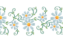 Schablonen für Blumen zeichnen - Bordürenmotiv mit Kamille 43