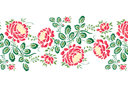 Schablonen für Blumen zeichnen - Bordürenmotiv mit Pfingstrose 44