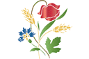 Schablonen für Blumen zeichnen - Mohn, Kornblume und Ährchen