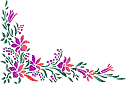 Schablonen für Blumen zeichnen - Ecke aus Lilien