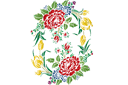 Schablonen im slawischen Stil - Blumenstrauß im Folk-Style 34a