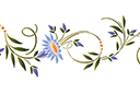 Schablonen für Blumen zeichnen - Bordürenmotiv mit Glockenblumen 93
