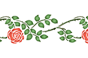 Schablonen für Rosen zeichnen - Bordürenmotiv mit Rosen 205