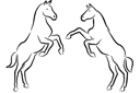 Tiere zeichnen Schablonen - Zwei Pferden 1a