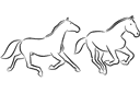 Tiere zeichnen Schablonen - Zwei Pferden 2a