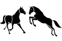 Tiere zeichnen Schablonen - Zwei Pferden 3b