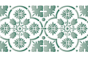Schablonen für Bordüre im klassischen Stil - Mittelalterliche Blumen - Bordüre