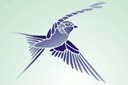 Tiere zeichnen Schablonen - Blaue Vögel