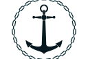 Maritime Schablonen - Anker und Kette