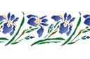 Schablonen für die Bordüren mit Pflanzen - Orientalisches Bordürenmuster mit Schwertlilie