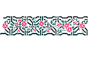 Schablonen für die Wandkanten  in ethnischen Stil - Bordürenmotiv mit Gitter und Rosen