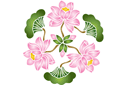 Schablonen für Blumen zeichnen - Medaillon mit Schwertlilien