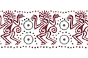 Schablonen für die Wandkanten  in ethnischen Stil - Bordürenmuster im Inka-Stil