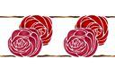 Schablonen für Rosen zeichnen - Bordürenmotiv mit Röschen