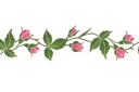 Schablonen für Blumen zeichnen - Bordürenmotiv aus Rosen