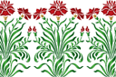 Schablonen für Blumen zeichnen - Bordürenmuster mit Nelken 2