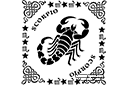 Schablonen mit Tierkreiszeichen und Horoskop - Skorpion in den Rahmen