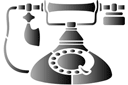 Schablonen von verschiedenen Objekten - Altmodisches Telefon 