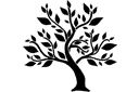 Schablonen für Bäume zeichnen - Baum mit Blätter
