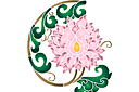 Schablonen für Blumen zeichnen - Orientalischer Chrysanthemenzweig