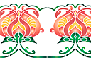 Schablonen für Blumen zeichnen - Bordürenmotiv mit Granatapfel