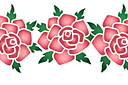 Schablonen für die Bordüren mit Pflanzen - Rose 1B