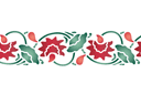 Schablonen für die Bordüren mit Pflanzen - Rote Lilien 03a