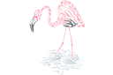 Tiere zeichnen Schablonen - Wasser mit Flamingo