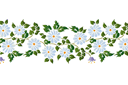 Schablonen für Blumen zeichnen - Bordürenmotiv mit Kamille im Folk-Style