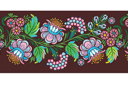 Schablonen für die Bordüren mit Pflanzen - Ukrainischer Blumendekor 07