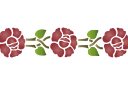 Schablonen für die Bordüren mit Pflanzen - Rosen auf zwei Stängeln