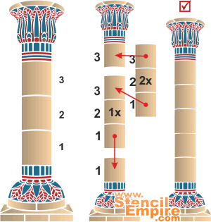 Pfeiler von Altägypten (Schablonen im ägyptischen Stil)